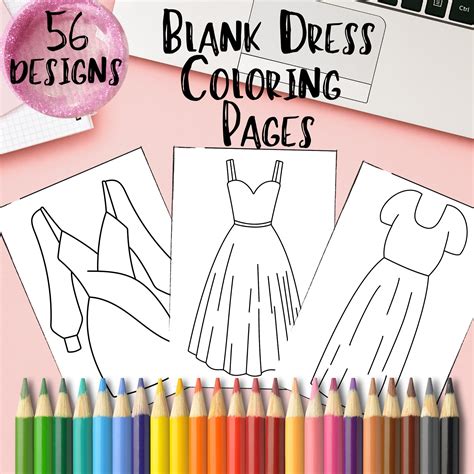 Printable Dress Templates: Fashion Design Sketchbook (56 Pages ...