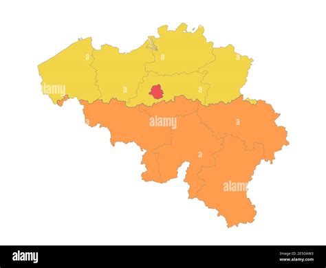 Belgium map, Provinces of Belgium, separates regions, color map isolated on white background ...