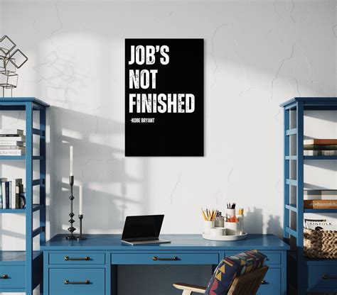 Kobe Bryant 'job's Not Finished' Motivational Quote Poster - Etsy