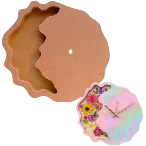 Geode/ Agate Flower Preservation Mdf Clock Base