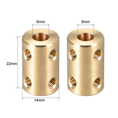 Shaft Coupling 6mm to 6mm Gauge L22xD14 Robot Rigid | Ubuy India