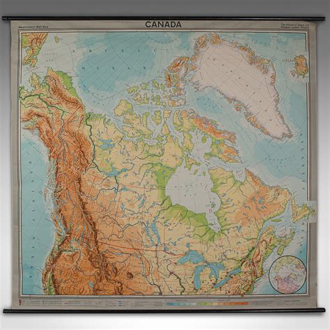 Very Large Vintage Map of Canada, German, Education, Institution, Cartography For Sale at ...