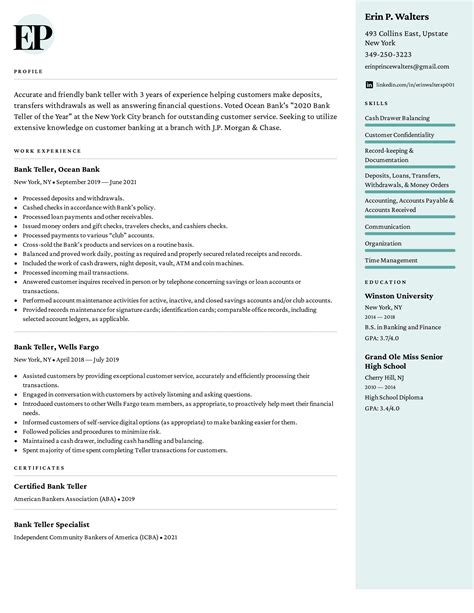 Bank Teller Resume Example & Writing Tips for 2022