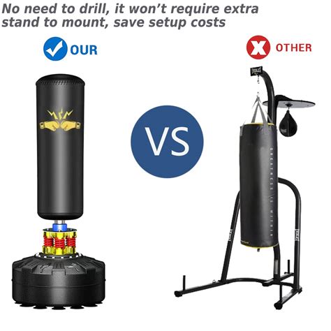 Boxing Punching Bag with Stand Adult 70'', Heavy Punching Bag with Base, Stand Up Punching Bag ...