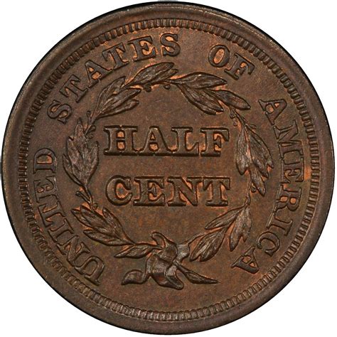 Half Cent 1854 Braided Hair, Coin from United States - Online Coin Club