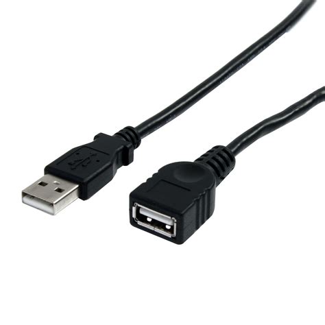 StarTech.com 3 ft Black USB 2.0 Extension Cable A to A - M/F - 3 ft USB ...