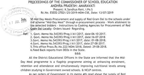 MDM Agencies to procure Red Dal for MDM until further orders ...