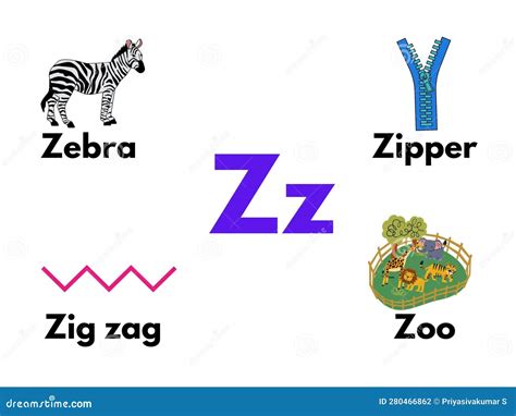 Learning Alphabets For Kids With Cute Images Vector Illustration ...
