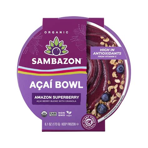 Sambazon, Organic, Amazon Superberry Acai Bowl, 6.1 oz (Frozen ...