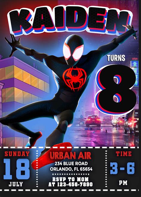 SPIDER-MAN Birthday Invitation | FREE Backside | 24H Ready