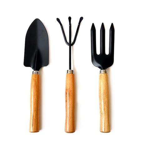 ROOTS & LEAF Gardening Hand Tools Set Wooden Handle Hand Cultivator ...