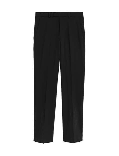 Buy Black Regular Fit Stretch Suit Trousers at Marks & Spencer