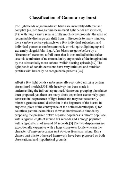 Classification of Gamma-ray burst - [47] No two gamma-beam burst light ...