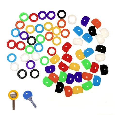 Buy JZK Set 64 x Colourful Flexible Rubber Key Cap Covers Key ...