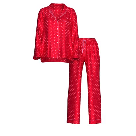 Victoria's Secret Glazed Satin Long Pajama Set - Red L| Duty Free ...