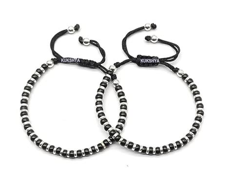 KUKSHYA JEWELLERS 925 Sterling Silver Black Thread(Dhaga) Nazariya ...