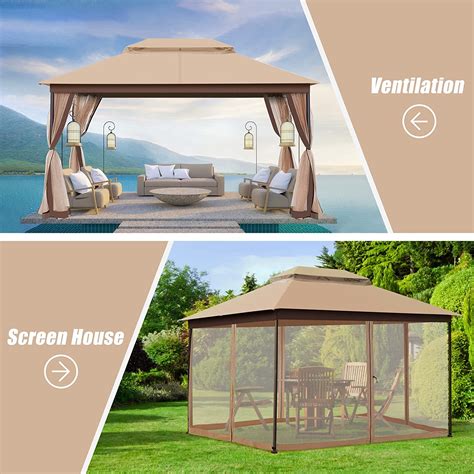 Buy CHARMELEON 10x13 Gazebo, Outdoor Gazebo with 4 Sandbags, Double ...