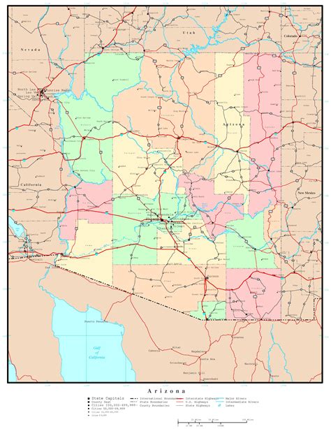Map Of Arizona Towns