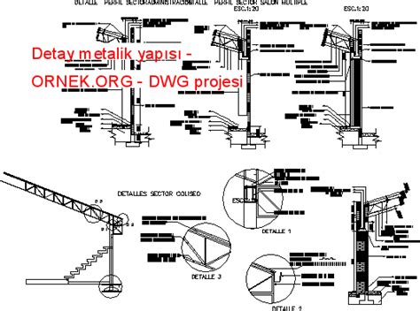 Detay metalik yapısı dwg projesi - Autocad Projeler