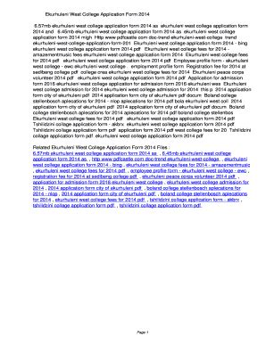 Ekurhuleni West College Application Form 2014. Ekurhuleni West College ...