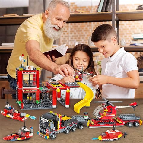 Buy City Fire Station Building Blocks Kit, STEM Firefighter Fire Rescue ...