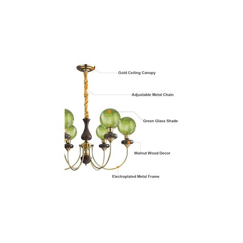 Qepeety Mid Century Modern Chandelier Lighting, Green Glass India | Ubuy