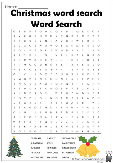Christmas word search word search monster word search – Artofit