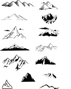 雪山简笔画 的图像结果