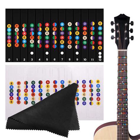 Buy HONGECB Guitar Fretboard Stickers Set, Color Coded Note Vinyl ...