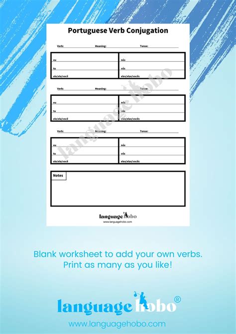 Portuguese Verb Conjugation Practice [PDF Download] – Language Hobo