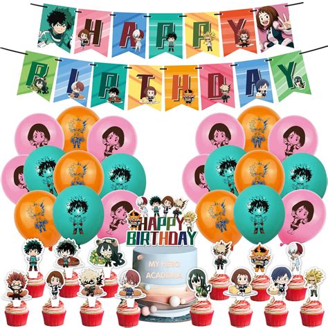 Buy My Hero Academia Party Decorations, Birthday Decorations Set, My ...