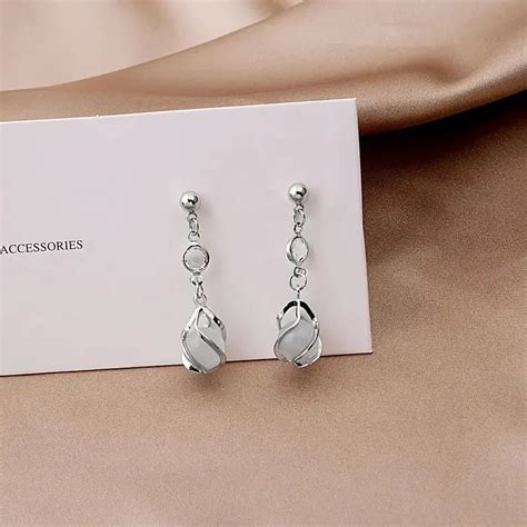 Cute Silver Opal Drop Earrings | Salty – Salty Accessories