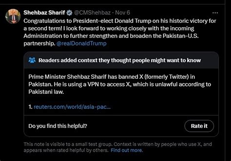 Pakistan PM Shehbaz Sharif congratulates Trump, gets community note from X over ‘unlawful access ...