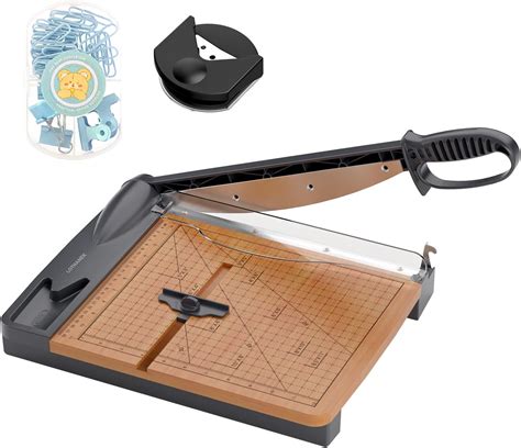 12 Inch Wood Guillotine Paper Cutter, Heavy Duty Paper Trimmer with 32 ...