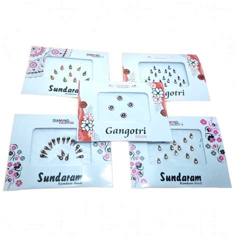 Indian Style rare Collection Colored Bindi Combo Set of 5 Pcs for Women ...