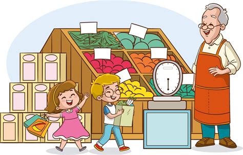 Shopping in the Market Cartoon 的图像结果