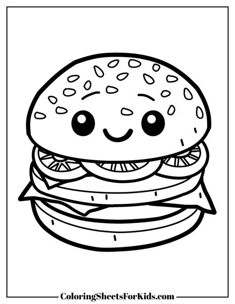 Hamburger Coloring Page
