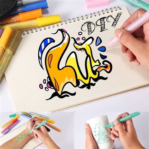 Buy Acrylic Paint Pens Set, 12 Colors Acrylic Markers Kits for 2 to 3mm ...