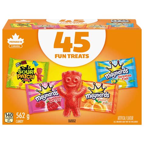 Maynards Assorted Mini Swedish Berries/Swedish Fish/Sour Patch Kids/Fuzzy Peach, Variety Pack ...