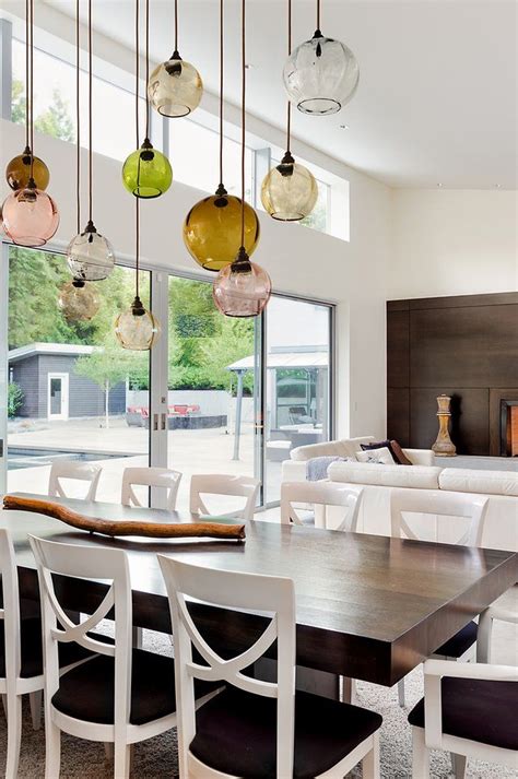 pendant lighting over dining room table