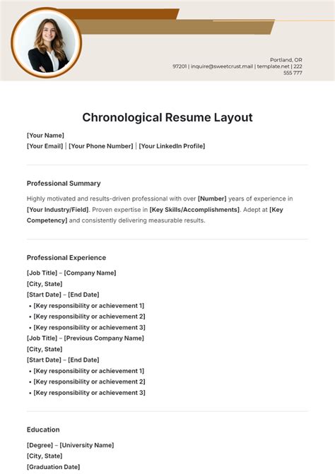 Free Reverse Chronological Resume Format Template to Edit Online