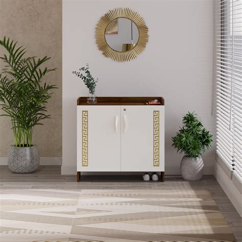 Brooklayn 2 Doors with Lock Shoe Rack Cabinet Slipper Footwear Stand O ...