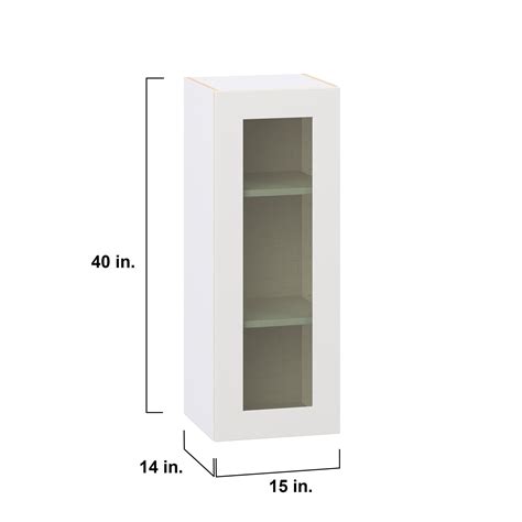 Brookhaven 15 in. Painted Warm White Wall Cabinet with Glass Door ...