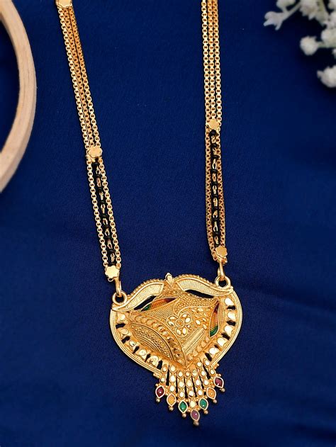 Buy Gold Plated Vallabhi Mangalsutra for Women Online at Silvermerc ...