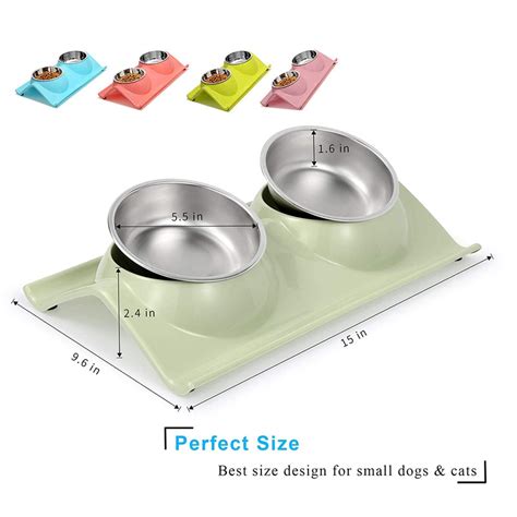 Stainless Steel Double Food and Water Bowl for Dogs