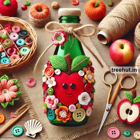 Apple Bottle Decoration Ideas, Bottle Upcycle Craft Ideas
