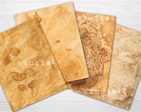 Coffee Stained Digital Paper, Tea Coffee Dyed Digital Background ...