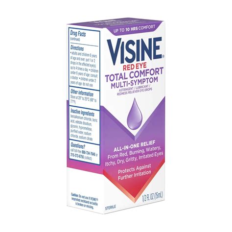 Buy Visine Red Eye Total Comfort Multi-Symptom Eye Drops, All-In-One ...