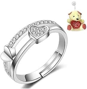 Buy Okos Valentine Collection Alloy Rhodium Plated Adjustable Love ...