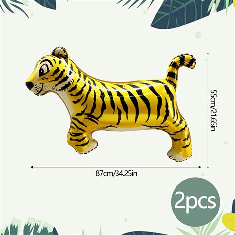 Buy 34'' Tiger Balloons,2Pcs Safari Animal Balloons Gold Foil Tiger ...
